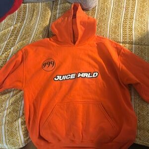 Juice WRLD 999 Righteous Tour Hoodie Orange Pullover Men’s Size Large
